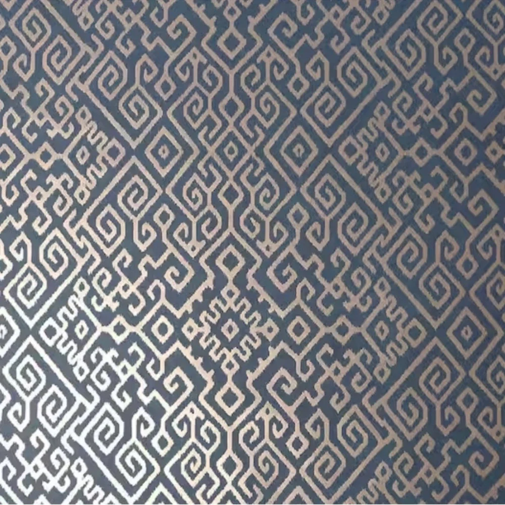 New! 1 Roll Bazaar Navy Geometric Wallpaper by Boutique, 56 sq ft
